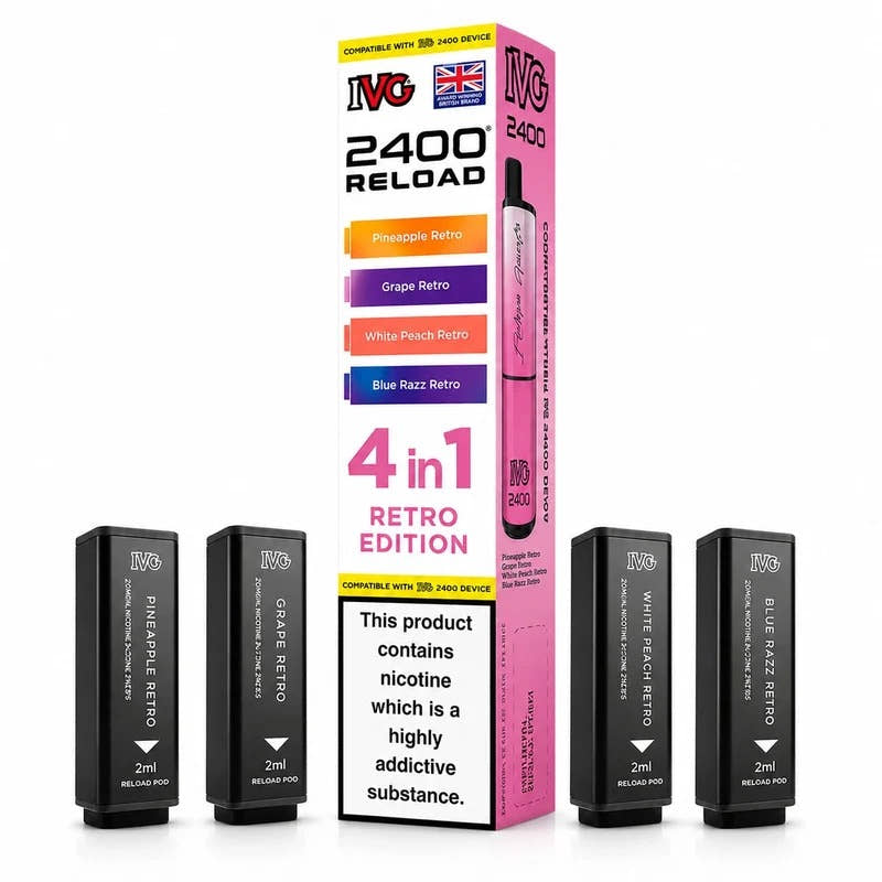 IVG 2400 Reloaded 4-in-1 Prefilled Replacement Vape Pods – Pack of 5